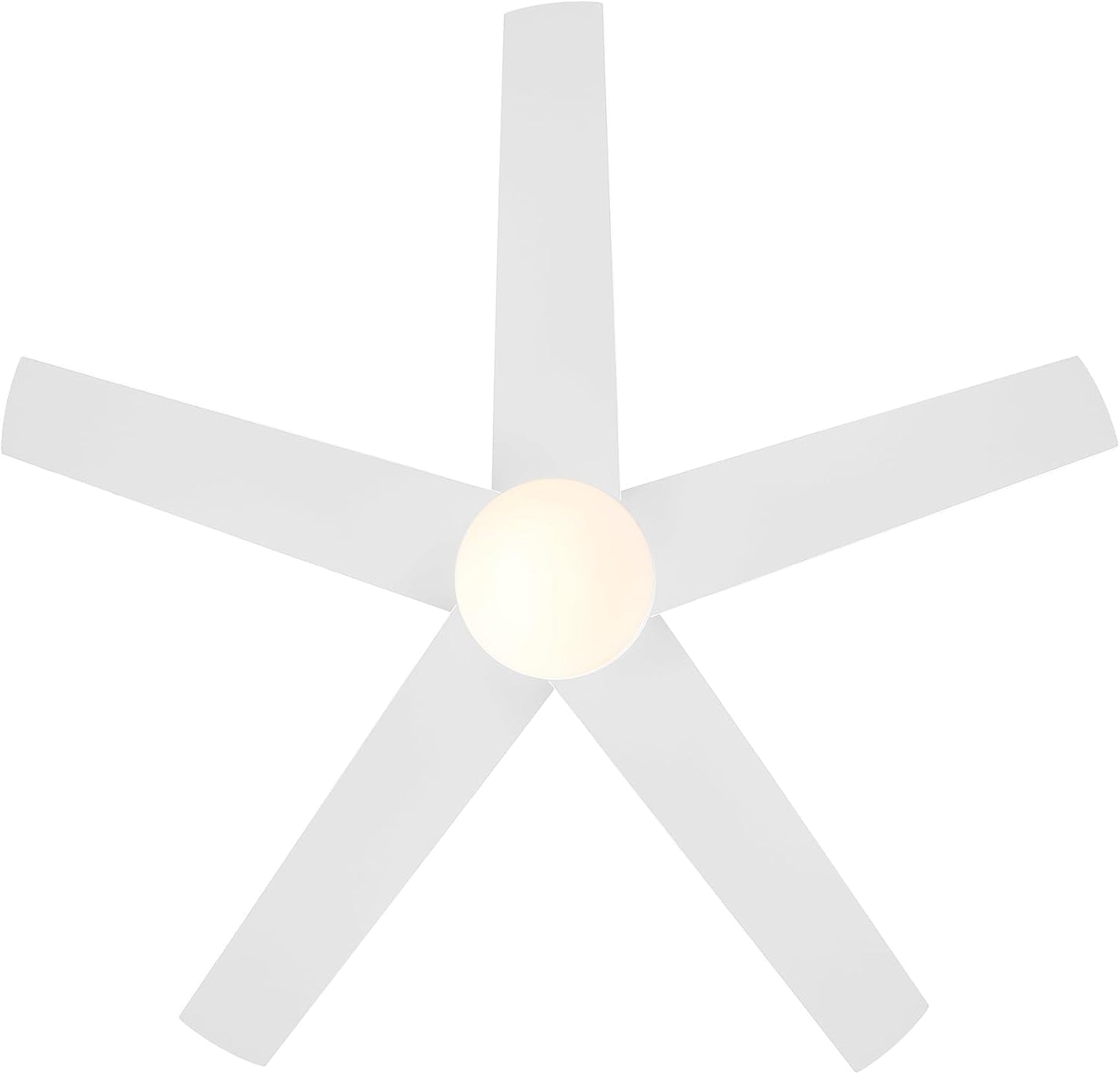 DESIGNERS FOUNTAIN Astrea Smart Ceiling Fan with Lights, 52 Inch LED Light Indoor Outdoor 5-Blade Fan, Remote Control, RGB, Matte White, FS-ATR52RGB-MW