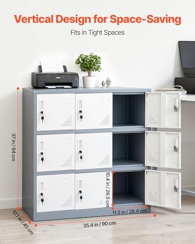 vevor 9 doors metal locker for employees, steel, close-up detail