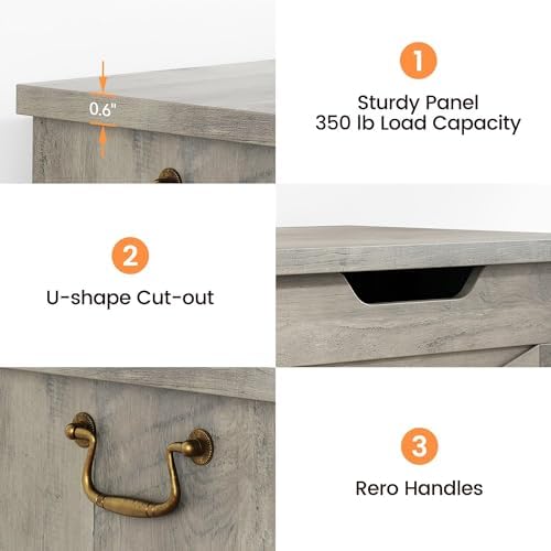 idealhosue 39.4" storage chest, wooden storage bench with on a desk or shelf