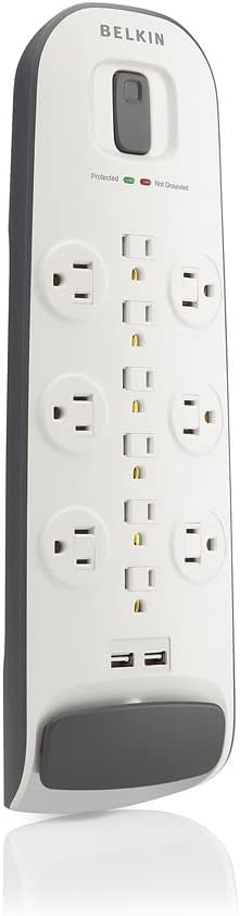 Belkin 12-Outlet USB Power Strip Surge Protector, Flat Plug, 6ft Cord - Image 4