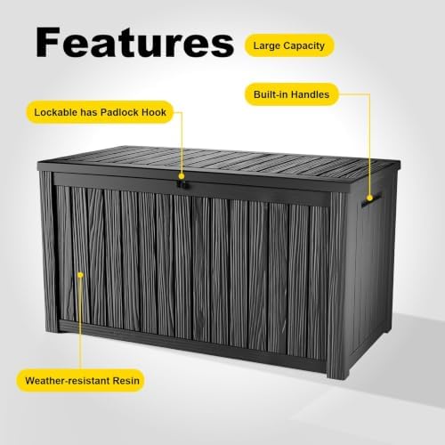 vixzen 220 gal outdoor storage box lockable uv, side view