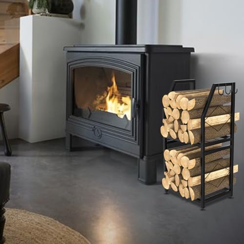 vygrow firewood rack for indoor, 2-tier firewood holder, package contents