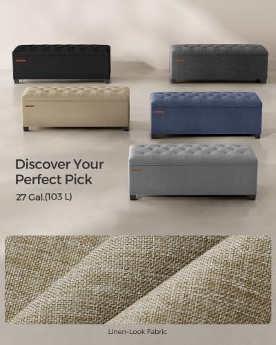 songmics storage ottoman bench, foot rest with legs, package contents