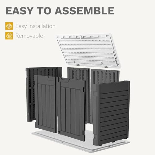 dwvo outdoor weather-resistant horizontal storage shed, 35 cu, side view