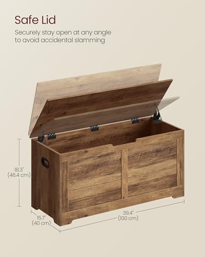vasagle storage chest, 39.4 inches width bench with, close-up detail