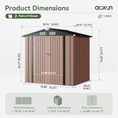 aoxun 6x4 ft shed outdoor storage shed with shown in use