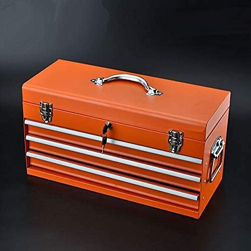 edward tools portable metal tool box with drawers, front angle view