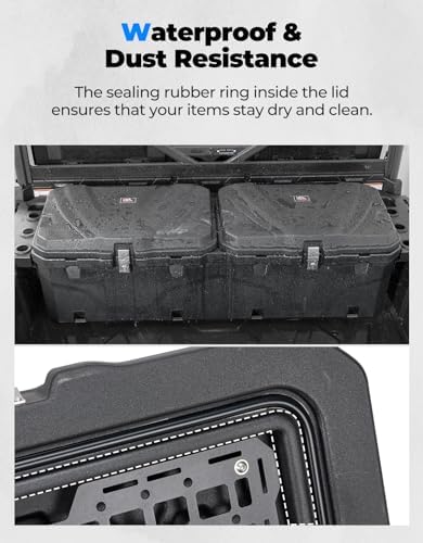 kemimoto utv cargo storage box 110l/29gal, large capacity, side view