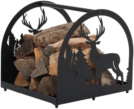 firewood carrier small firewood rack indoor with elk, main product view