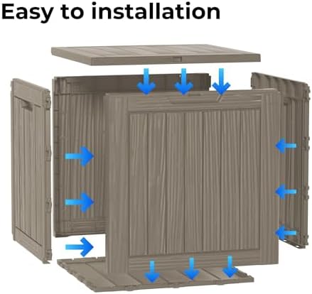 tarkari 35 gallon small waterproof outdoor storage box on a desk or shelf
