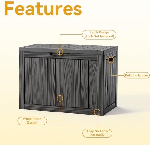 50 gallon outdoor & indoor deck storage box, side view