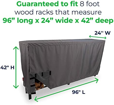 firewood rack cover v2.0 | 8ft heavy duty shown in use