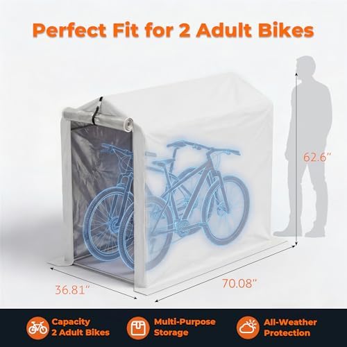 flamaker small portable shed bike tent 420d oxford showing dimensions