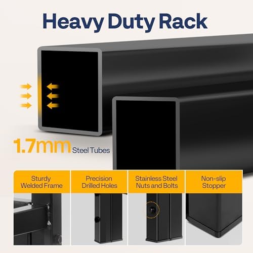 vivohome upgraded heavy duty 8 ft firewood rack, close-up detail