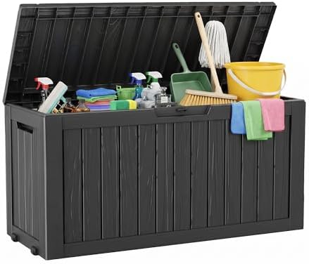 outdoor storage box, front angle view