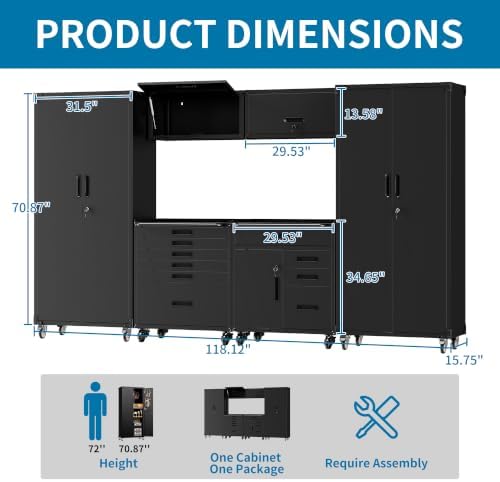 6-piece garage storage cabinets system heavy duty workshop shown in use