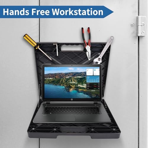 magnetic toolbox, magnetic laptop stand portable workstation with on a desk or shelf