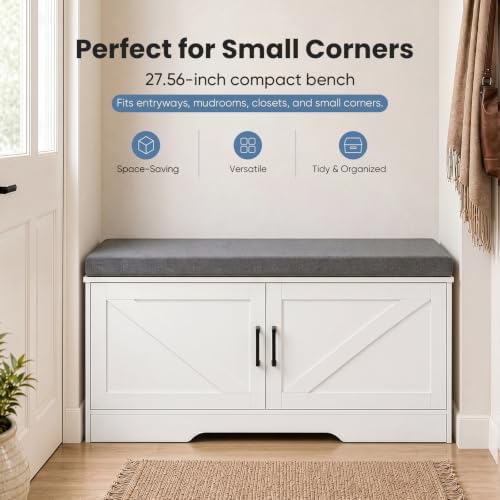 newbulig shoe bench with storage for entryway, 39.4" on a desk or shelf