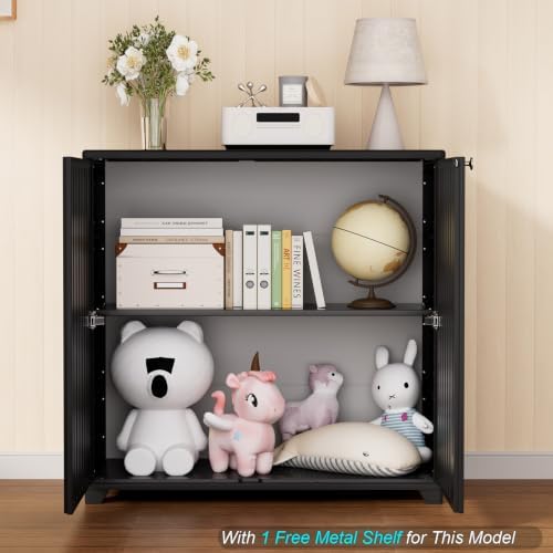 homspark indoor/outdoor storage cabinet with doors and 1, side view