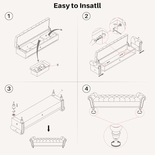 softhion 67" storage bench for bedroom, chenille upholstered on a desk or shelf