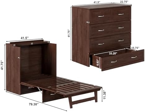 afi, northfield murphy bed chest twin xl with, close-up detail