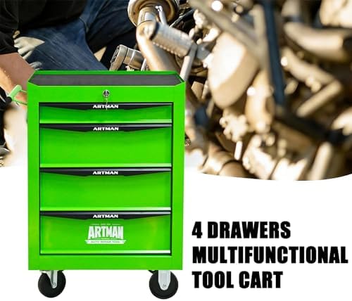 4 drawer rolling tool chest on wheels,multifunctional mobile, front angle view