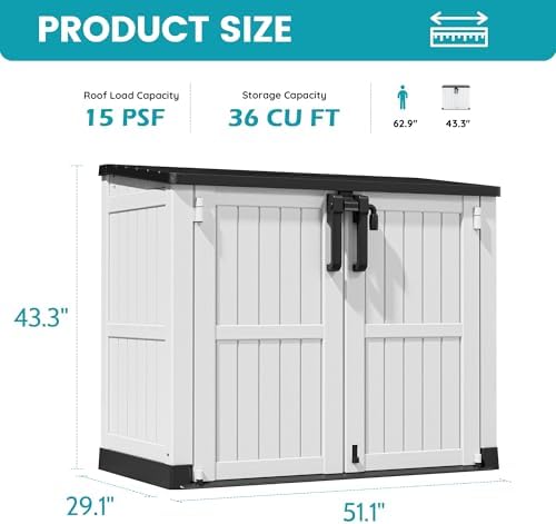 lhbcraft outdoor storage cabinet 36 cu ft with, package contents