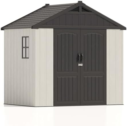 patiowell 8x6 ft plastic outdoor storage shed with, view 9