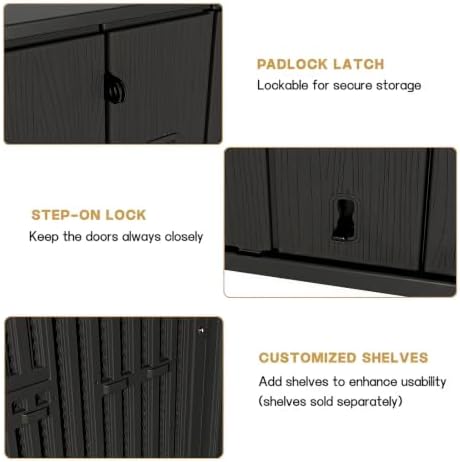 kinying outdoor storage shed,57 cu.ft vertical outdoor storage on a desk or shelf