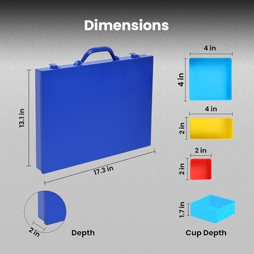 large metal organizer box with 20 removable compartments, package contents