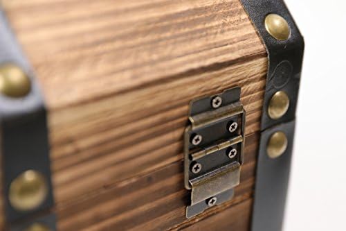 vintiquewise wooden treasure chest trunk vintage-style storage box on a desk or shelf
