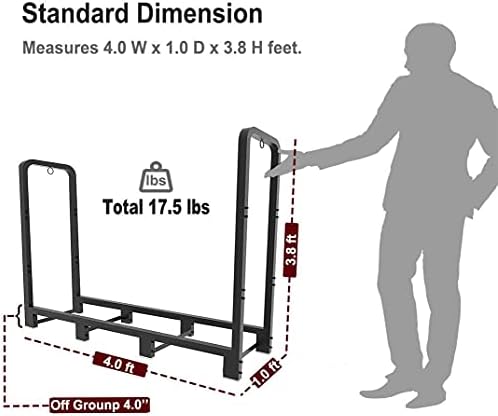 firewood rack stand 4ft heavy duty logs holder, package contents