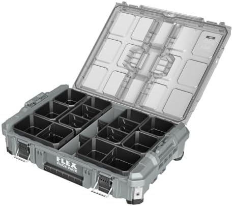 flex stack pack storage system organizer box on a desk or shelf