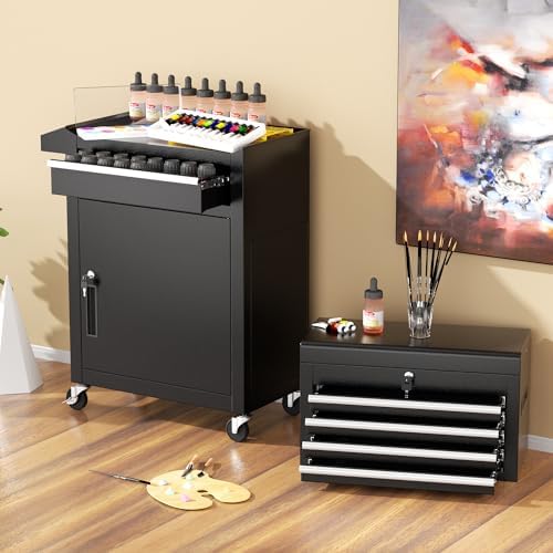 intergreat rolling tool chest, 5-drawer tool box organizer shown in use