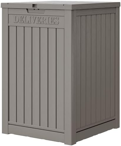 lhbgo package delivery box for outside, 48 gallon shown in use