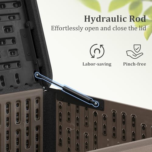 tangkula 100 gallon waterproof outdoor storage box, close-up detail