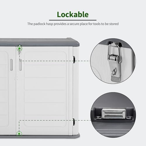macrout 50 cu ft outdoor storage cabinet, waterproof, package contents