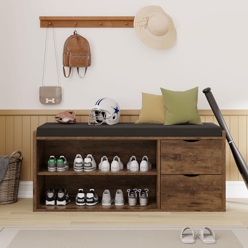 lvb entryway shoe bench, rustic storage bench with, close-up detail