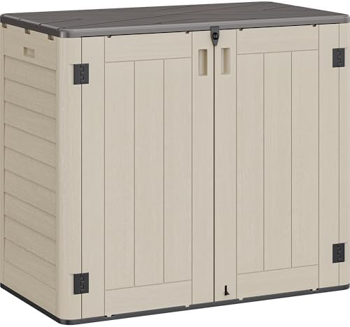 yitahome outdoor storage shed w/o shelf, 30 cu, front angle view