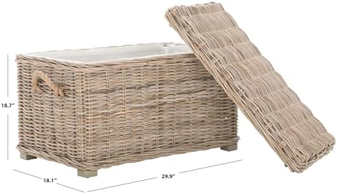 safavieh salim trunk rattan storage cabinet, 18.7" coastal, side view