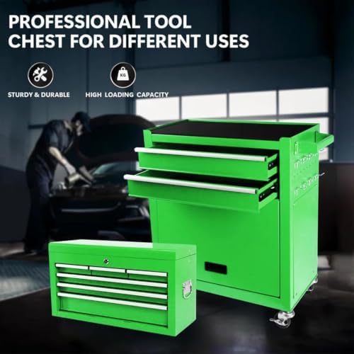 8-drawer rolling tool chest with detachable top tool on a desk or shelf