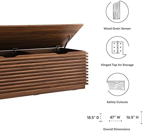 modway render 47" wood grain storage bench in, package contents