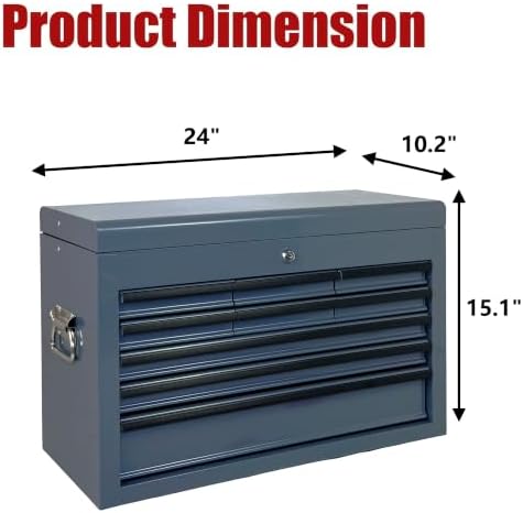 9 drawers metal tool box, 24" portable steel shown in use