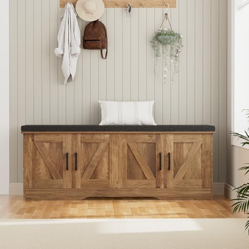 homsho farmhouse shoe storage bench with 4 barn, package contents