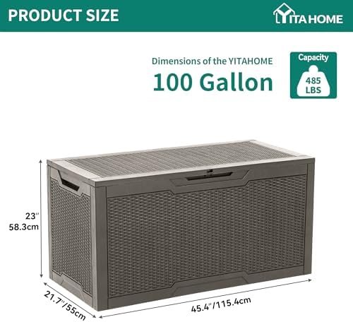 yitahome 100 gallon resin deck box, package contents
