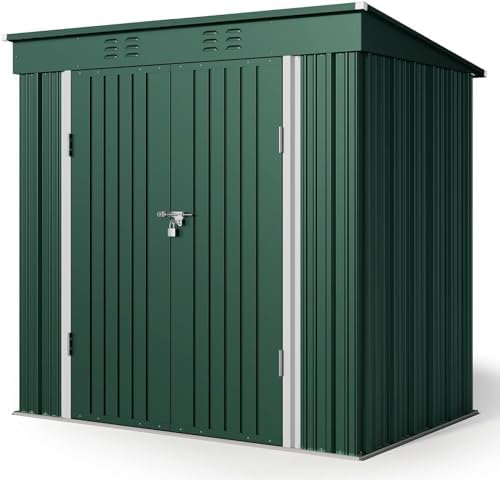gizoon 6x4 ft outdoor shed, metal garden shed, view 9