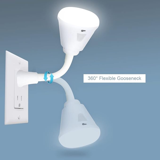 eyesfon Plug in Motion Sensor Night Light, LED Infrared Sensor Light 6W Light - Image 7