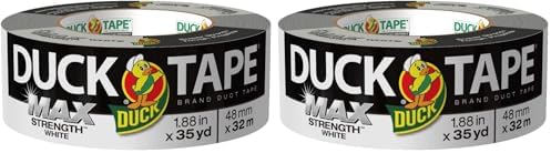 Duck Brand Max Strength Duct Tape - 1 Roll - Heavy Duty Hold - 1.88 Inch x 35 Yards - White (240866) (Pack of 2)