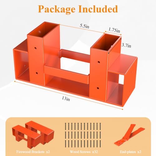 mr ironstone firewood rack outdoor indoor, adjustable to shown in use