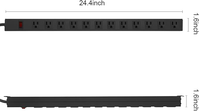 Metal Wall Mount Power Strip, Mountable Power Outlet - Image 2